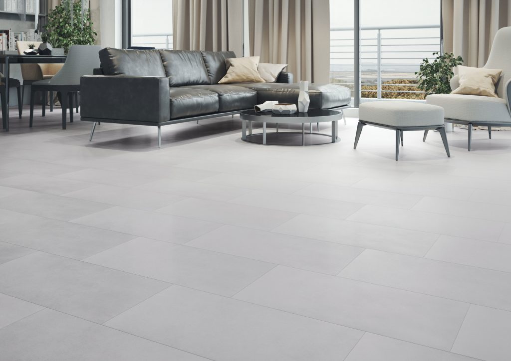 Gray Ceramic Floor Tile Living Room